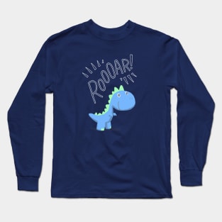 Blue Baby T-Rex Dino Long Sleeve T-Shirt